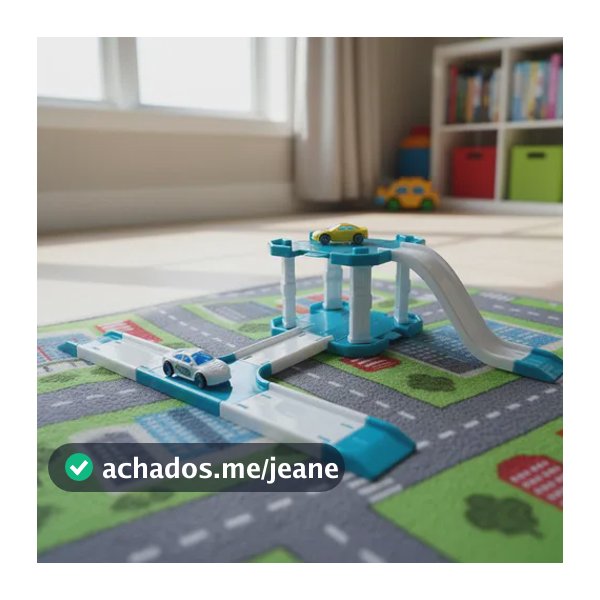 Estacionamento Garagem Pista Carrinho Corrida Brinquedo Azul