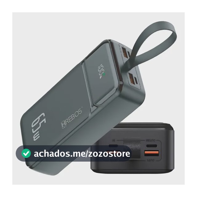 Carregador Bateria Portátil 30.000 Power Bank Turbo 65w Usbc
