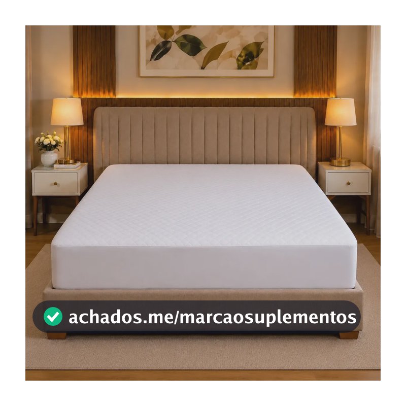 Capa Protetor De Colchão Elástico Queen Impermeável Casa Laura Enxovais Matelado Cor Branco