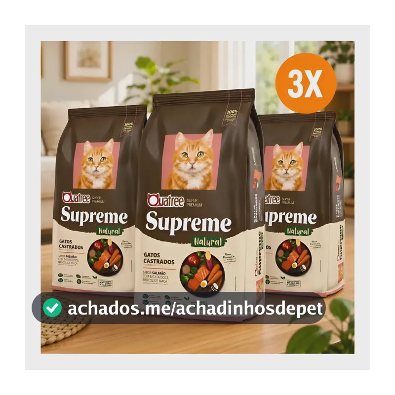 3kg Ração Quatree Gatos Castrados Supreme Salmão