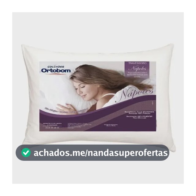 Travesseiro De Cabeça Ortobom Nápoles Inodoro 100% Conforto
