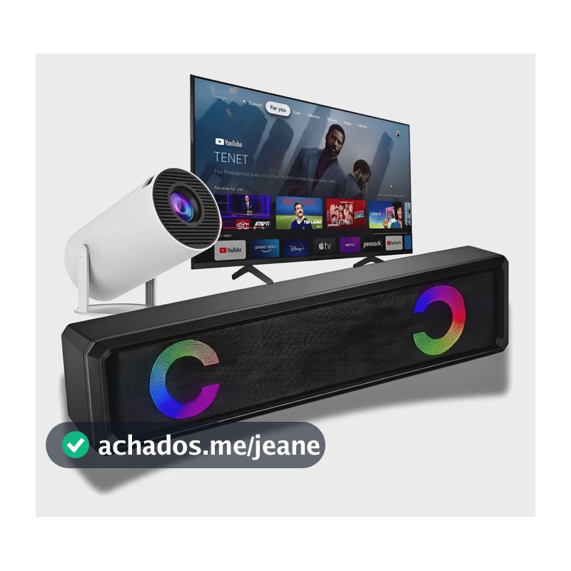 Caixa De Som Soundbar Home Theater P/ Notebook Pc Projetor Preto