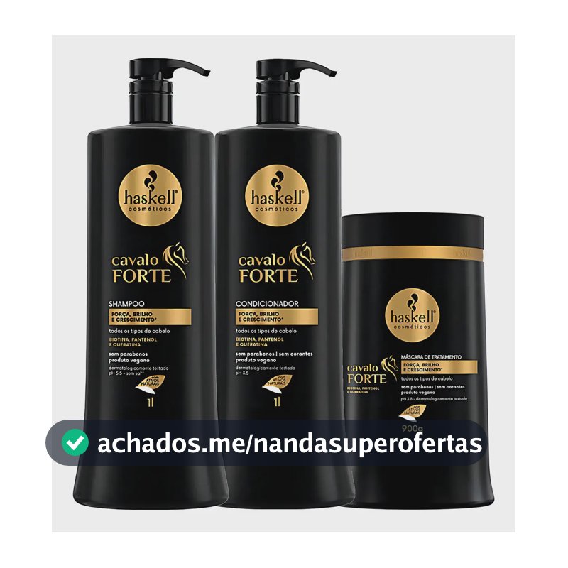 Haskell Cavalo Forte Kit Shamp+cond+masc 1l
