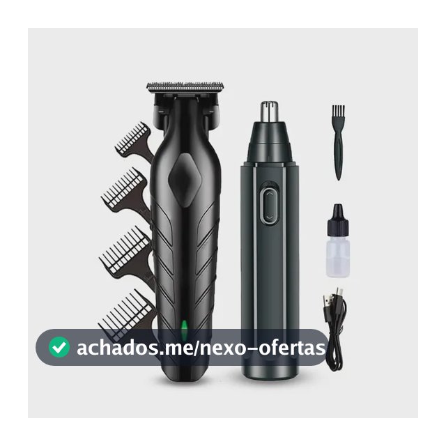 Máquina De Corte Acabamento Profissional Com Aparador De Nariz Cabelo Pelo Barbear Maquininha Detalhes Sem Fio Preto Catálogo