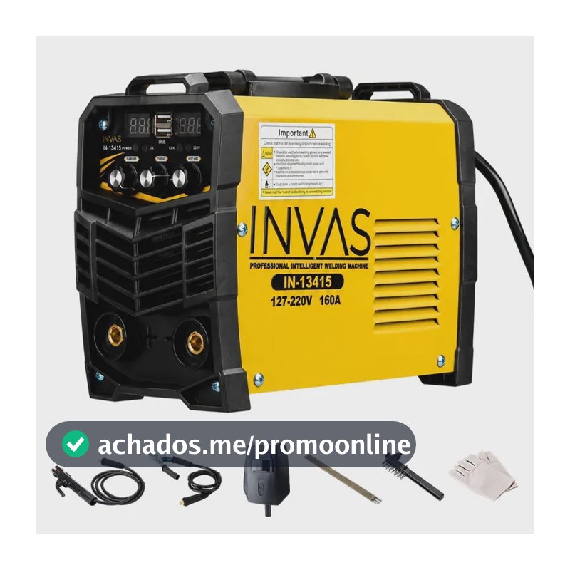 Maquinas de Solda Inversora 160a Mma Igbt Bivolt 110/220v Portátil Profissional Com Display Digital Eletrodo 2.5mm E Acessórios