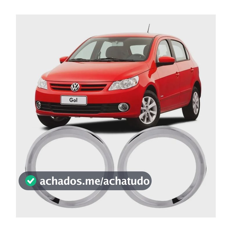 Par Aro Aplique Cromado Farol Milha Gol G5 Voyage Saveiro Cromado
