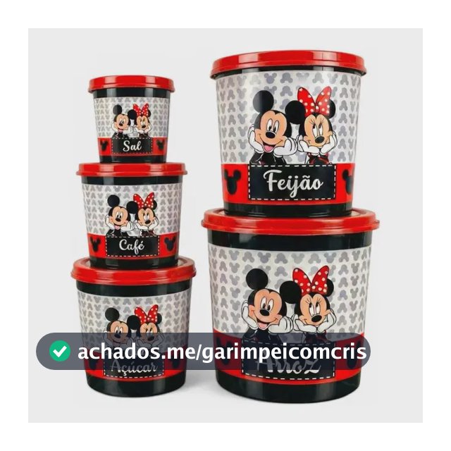 Jogo De Mantimentos Mickey C/5 Peças
