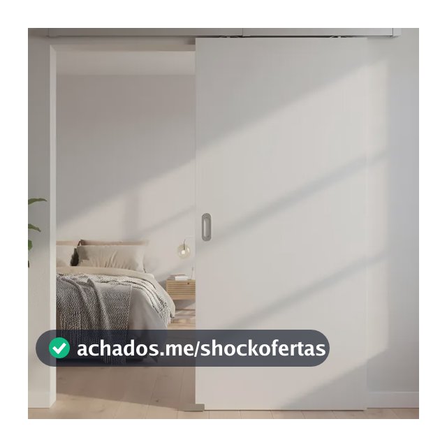 Porta De Correr Quarto Master Madeira 82x210cm Reversível Branco Liso