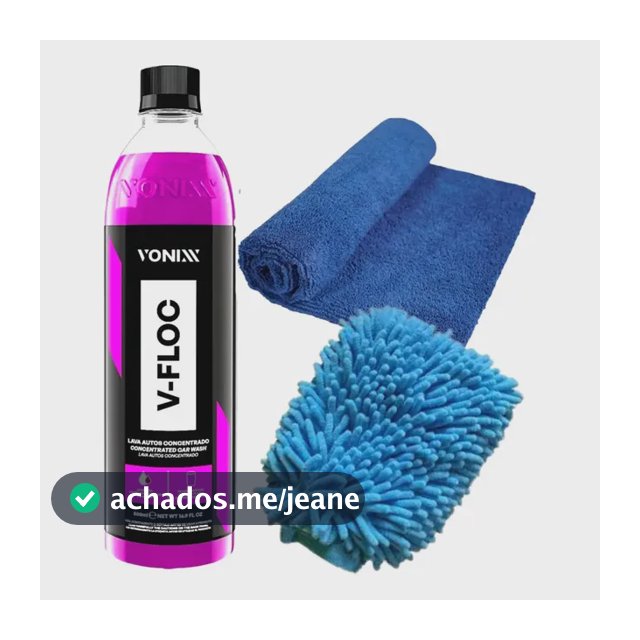 Shampoo V-floc Vonixx + Toalha Microfibra + Luva Microfibra