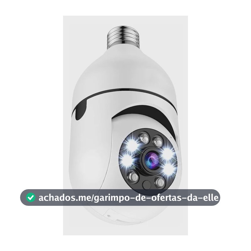 Câmera Lâmpada Jortan Giratória 360° Visão Noturna Wi-Fi Full HD E27