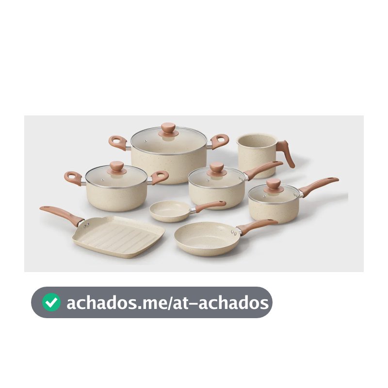 Jogo Com 8 Panelas Antiaderentes De Ceramica Terrara Bege - Oikos