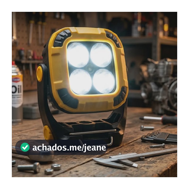 Refletor Lanterna Led Trabalho Imã 16 Modos Recarregável Branco Frio/ Quente Amarelo