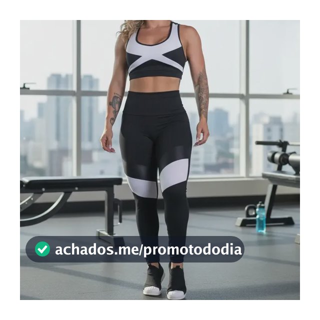 Conjunto Fitness Calça Recorte Detalhe E Top Decote Costas