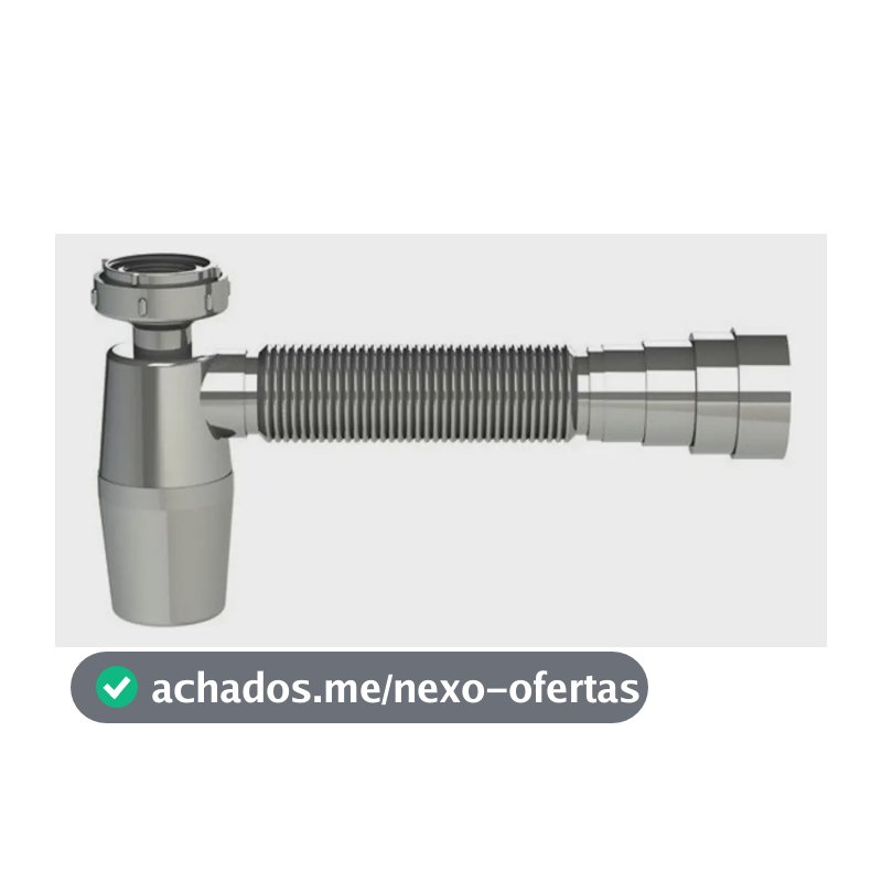 Sifão Cromado Sanfonado C/ Copo Pvc Universal Valeplast