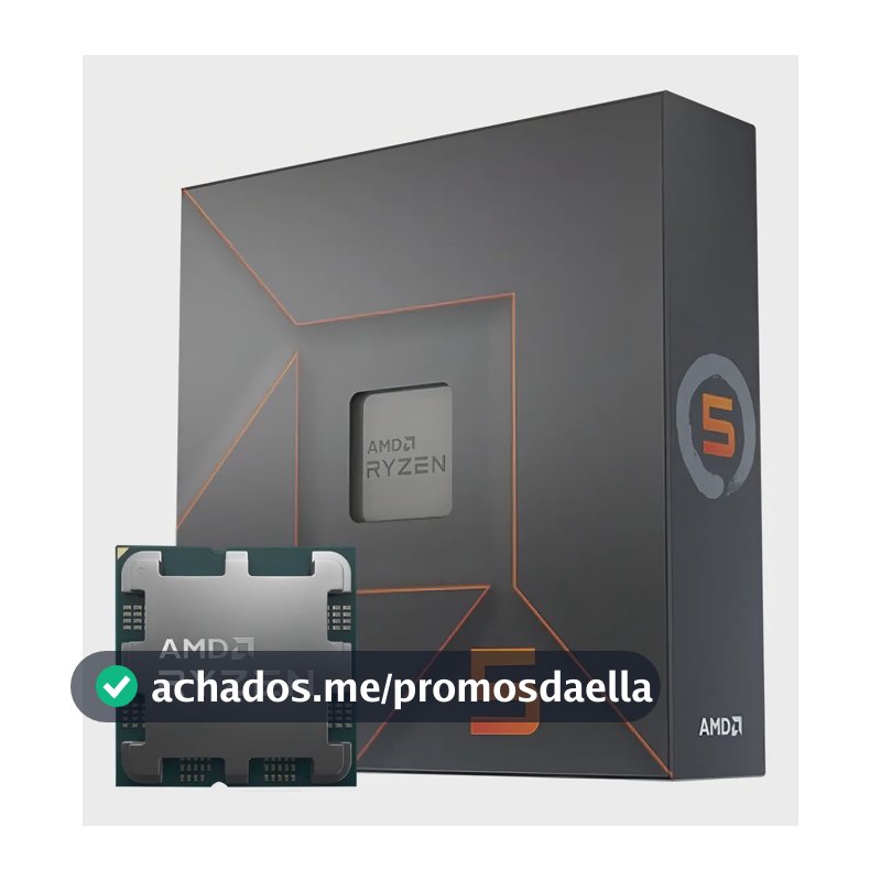 Processador AMD Ryzen 5 7600X, 4.7GHz (5.3GHz Max Turbo), AM5