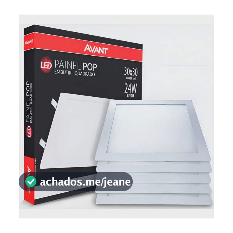 Kit 8x Painel Led Quadrado Embutir 24w Avant Branco Frio