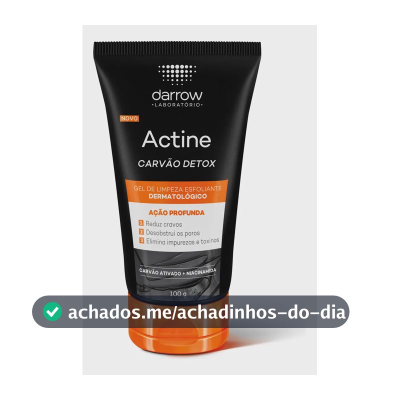 Gel de Limpeza Facial Darrow Actine Carvão Detox Esfoliante 100ml