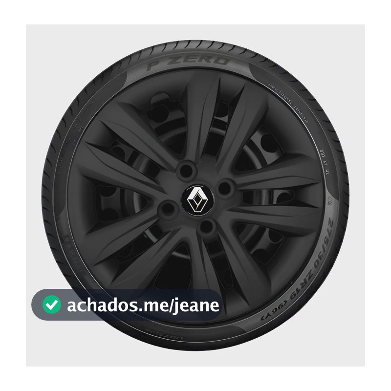 Jogo 4 Calotas Renault Sandero Logan Aro 14 Preto Fosco Preto Fosco