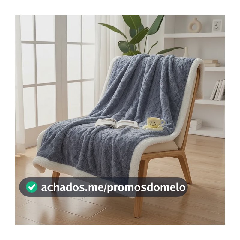 Manta Em Relevo Desenho Z 300 G Lamb Fleece 300 G Azul