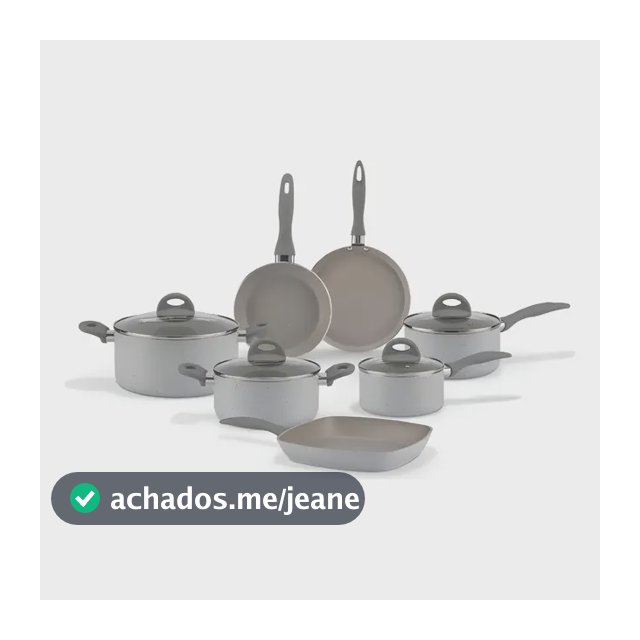 Jogo De Panelas 7 Peças Ceramic Life Marble Blend Brinox Cor Cinza