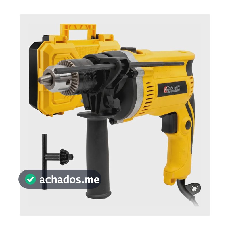 Furadeira Impacto Profissional Nakasaki 13mm 900w Com Maleta Amarelo 110v 50hz-60hz