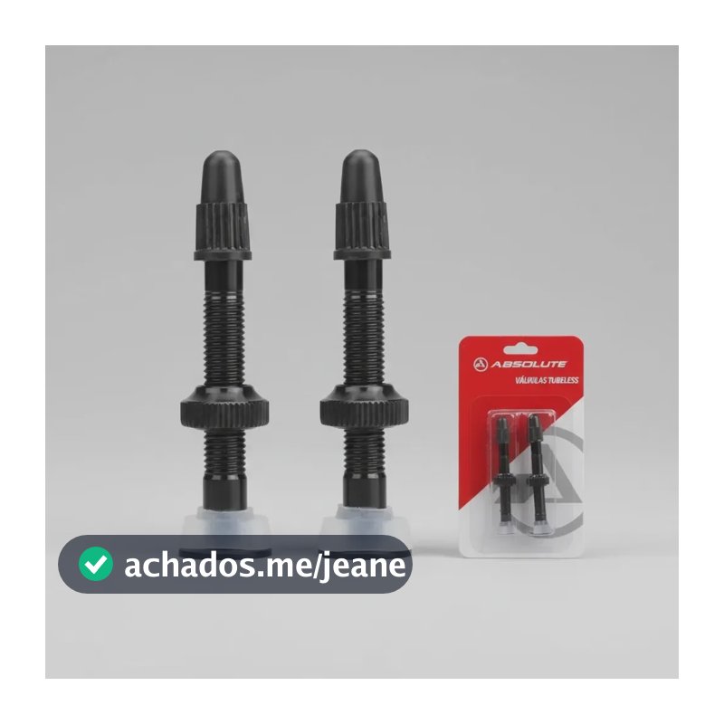 Válvula Bico Tubeless Absolute 48mm Alumínio Preto O Par Preto