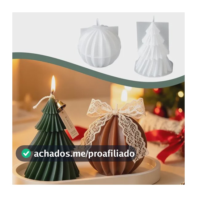 Kit 2 Moldes De Silicone Para Velas Árvore Natal