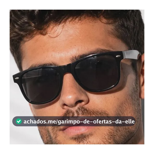 Óculos De Sol Tendência Unissex Uv400 Acetato Lux Glasses Armação Preta Lente Preta