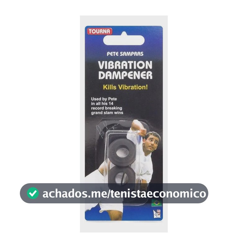Anti-vibrador Pete Sampras Raquete Tennis - 02 Unid - Preto