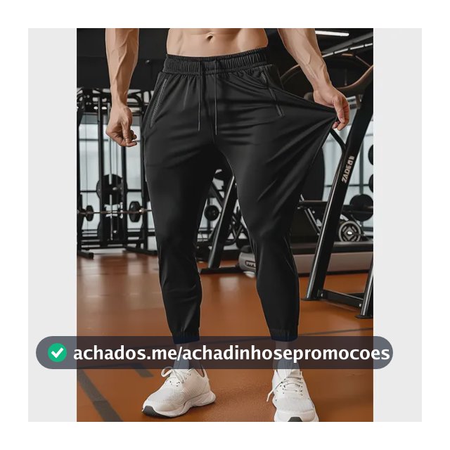 Calça Masculina Tactel Jogger Esportiva Academia Slim Treino Preto Tactel M 40/42