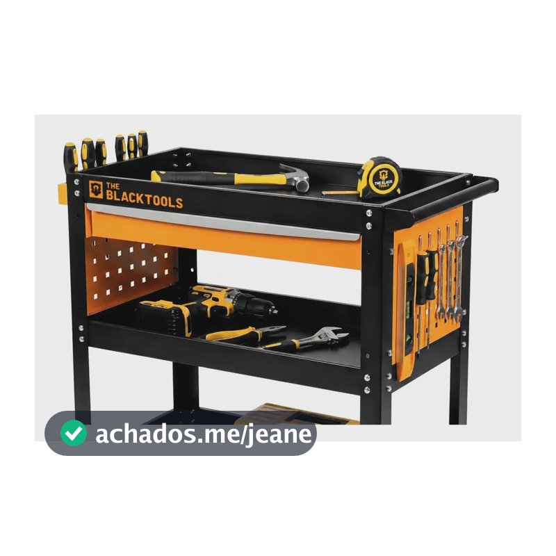 Carrinho Ferramentas P/ Mecânico Carro Forte 1 Gaveta Amarelo E Preto