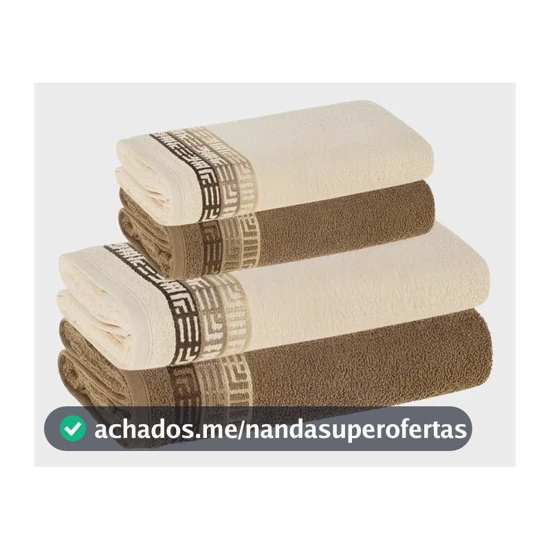 Jogo De Toalhas 4 Pçs Fio Cardado 100% Algodão Bosco Karsten