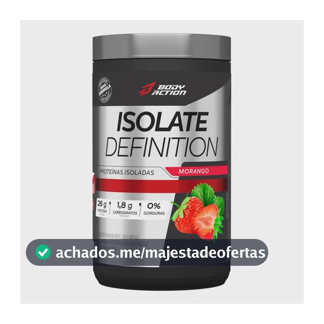 Proteína Bodyaction Tradicional Isolate Definition Em Pó Sabor Morango X 900g