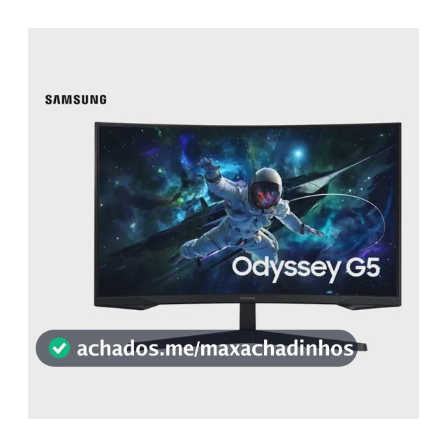 Monitor Gamer Samsung Odyssey G5, 32 ,qhd, 165hz,1ms,hdmi,dp Preto