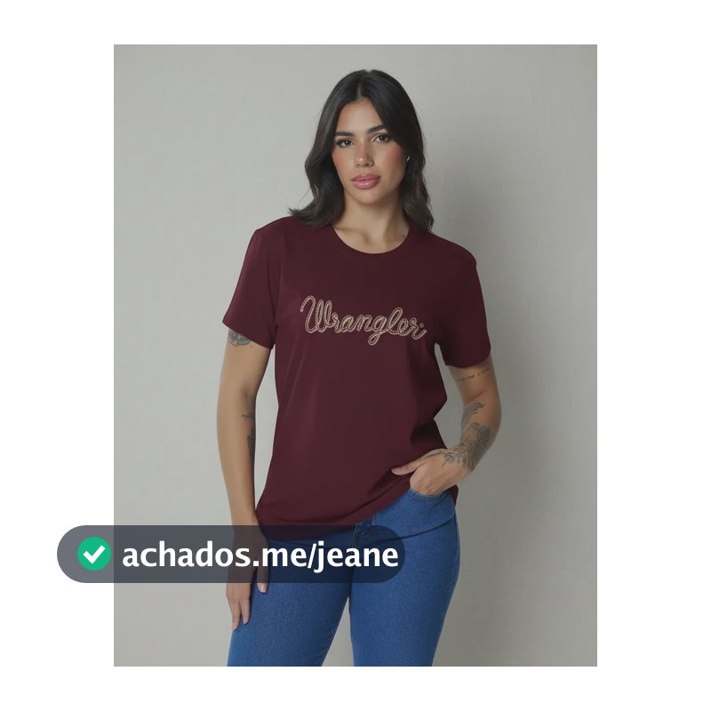Camiseta Feminina Wrangler T-shirt  Wf5503rs Rose Gg