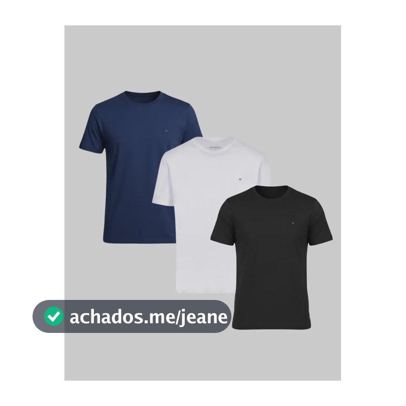 Kit Camisetas 3un Aramis Preta/azul-marinho/branca Algodão Preta/azul-marinho/branca G Masculino