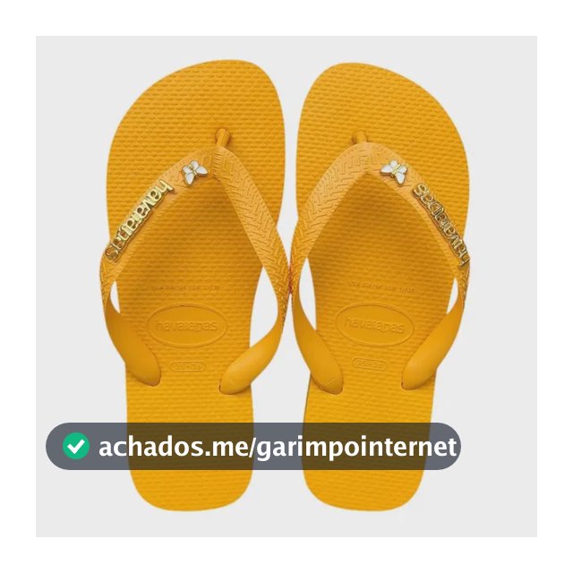 Havaianas Top + Escrita Dourada + Borboleta Branca