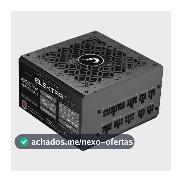 Fonte Gamer Rise Mode Elektra 650w Full Modular Selo Teclab Preto