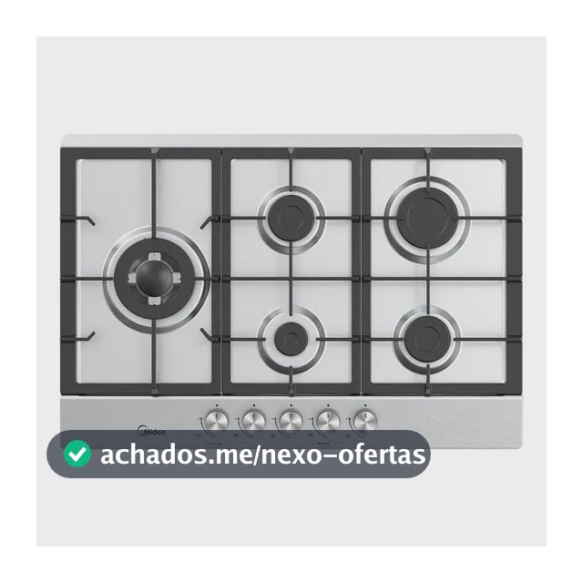 Cooktop CYB5B 5 Bocas a Gás Inox Grade de Ferro Fundido Midea Bivolt