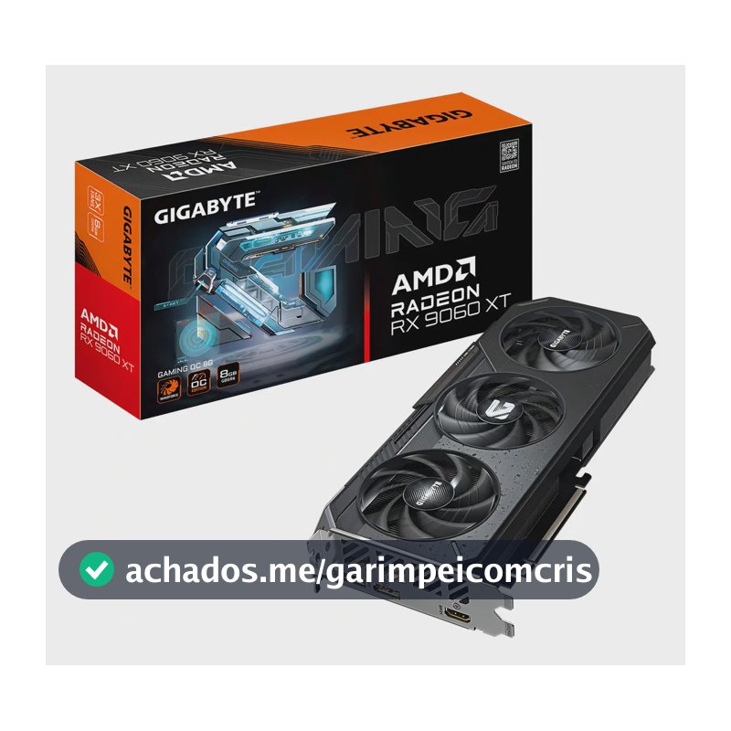 Placa de Vídeo Gigabyte RX 9060 XT Gaming OC AMD Radeon 8GB GDDR6