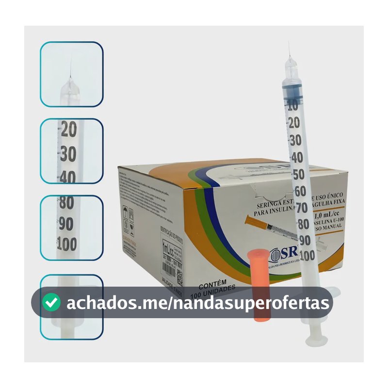 Seringa Sr Agulha Fixa De 1ml 6x0,25mm 31g C/100