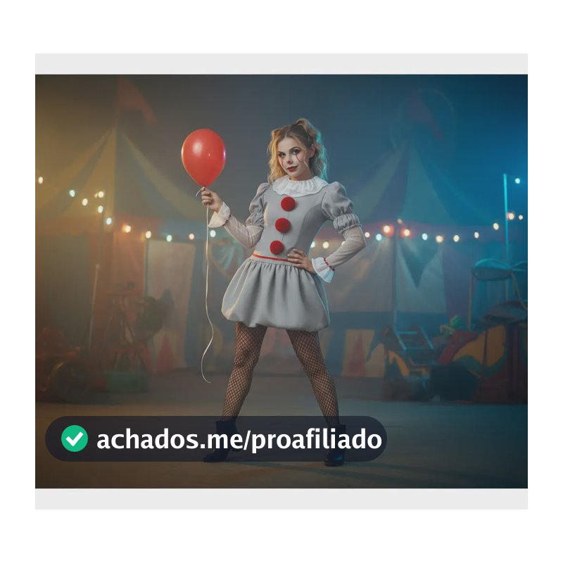Fantasia Palhaço Assassino Adulto Luxo Halloween It A Coisa Feminina It A Coisa P