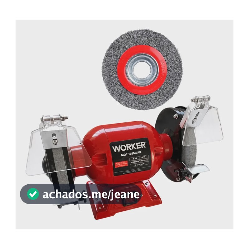 Esmeril De Bancada Na Luz Motor 1hp Bivolti 110v E 220v Vermelho 110v/220v 60
