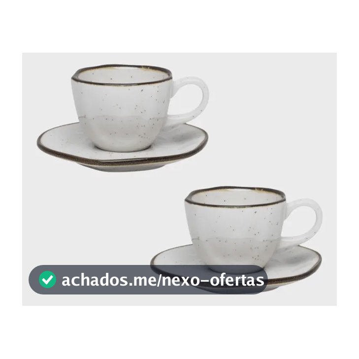 Kit 2 Xícaras Pires Cafezinho Porcelana Oxford 75ml Maresia Areia/marrom Maresia