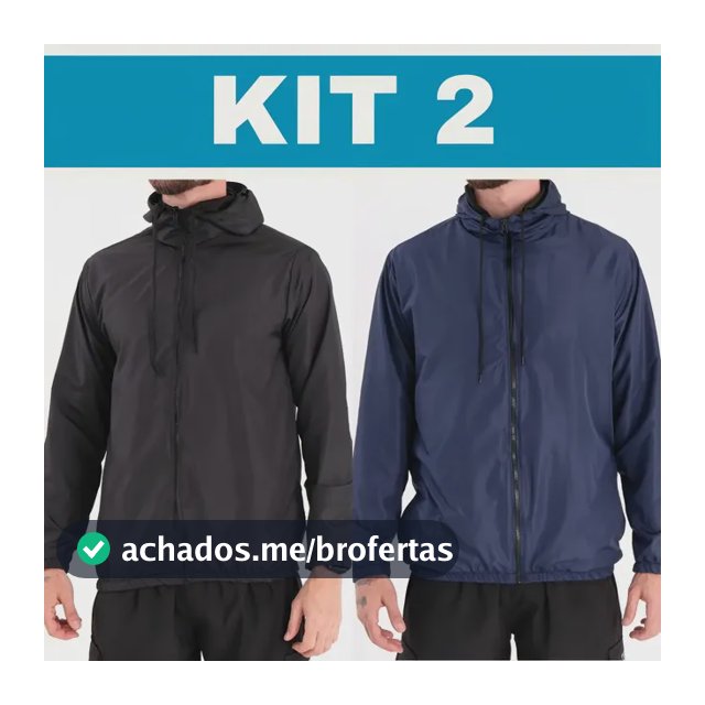 Kit 2 Jaquetas Corta Vento Impermeável Liso Unissex