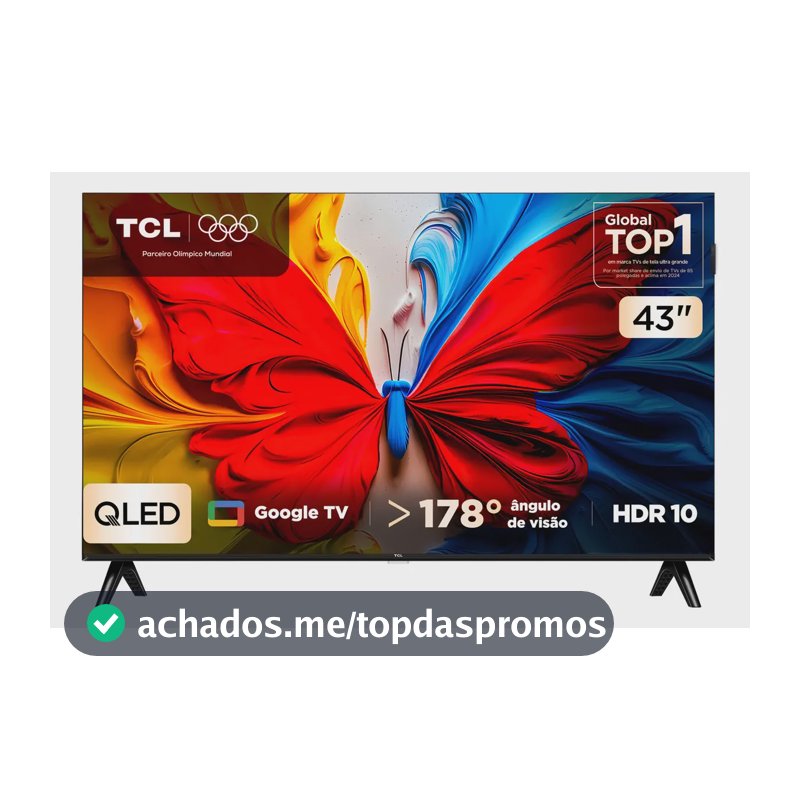 Smart Tv Tcl 43 Polegadas 43s5k Fhd Qled Hdr10 Google Tv