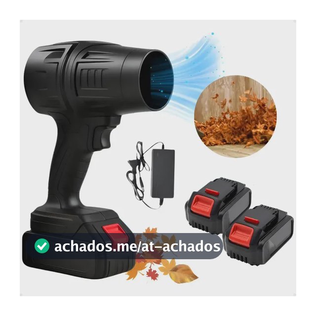Soprador de Folhas e Pó Turbo Portátil sem Fio 48V com 2 Baterias e Carregador para Jardim e Garagem