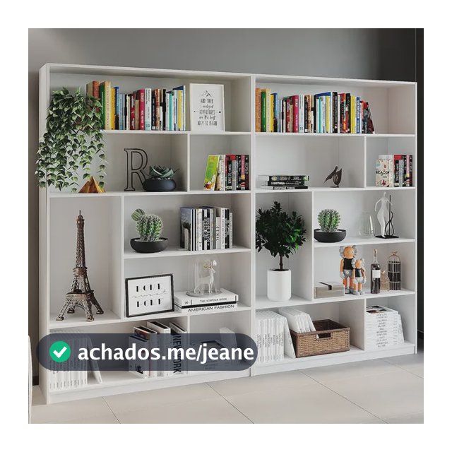 Kit 2 Estante Para Livros 180cmx240cm 4 Prateleiras Fjwt