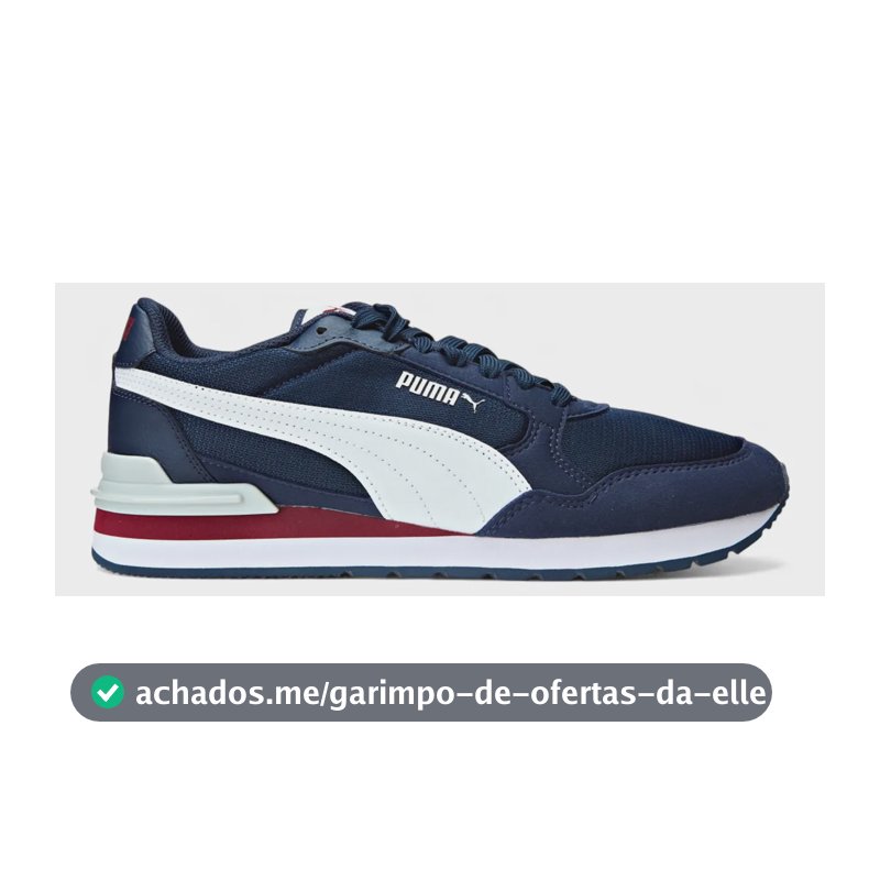 Tênis Masculino St Runner V4 Mesh Puma Club Navy-puma White-team Regal Red-plat Liso 39 Eu