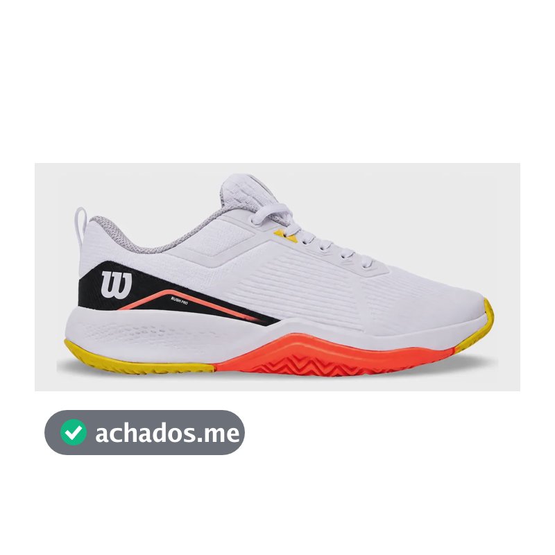 Tênis Wilson Smash Esportivo Para Jogar Tennis Original Branco/laranja/amarelo 39 Br